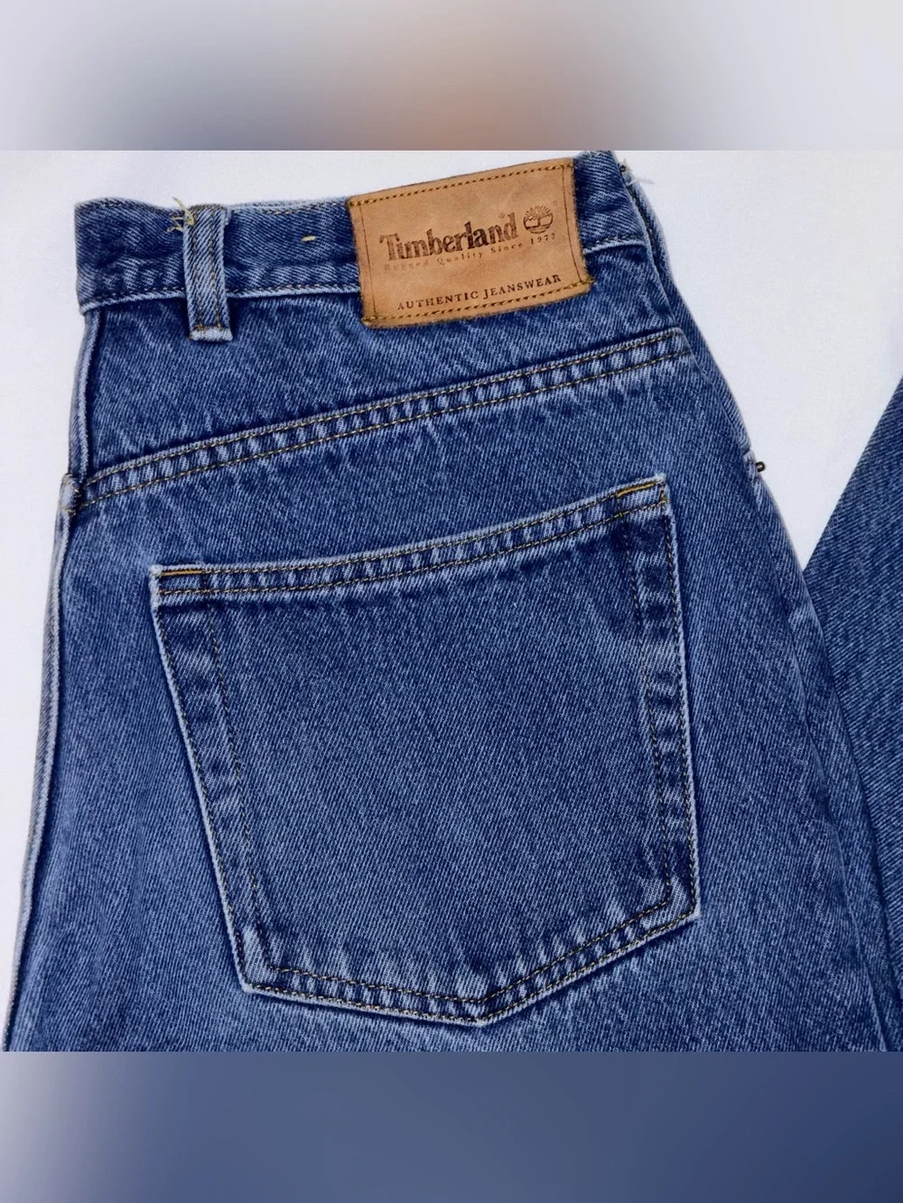 Vintage 90s Timberland Spring 1999 100% Cotton Retro Medium Wash Denim Y2K Jeans